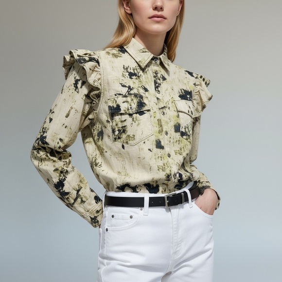 Pilcro Tops - Pilcro Artistic Black and Cream size M